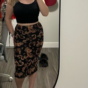 Pattern midi skirt